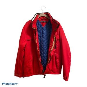 VTG med Tommy Hilfiger logo coat red size L zip